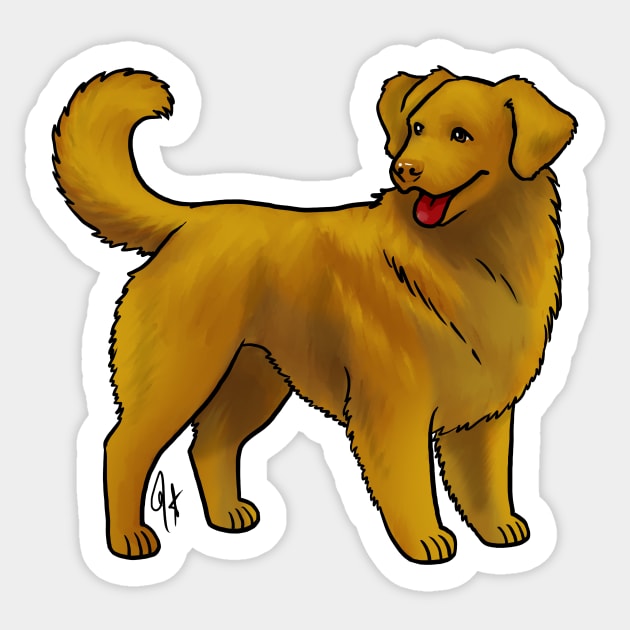 Dog - Nova Scotia Duck Tolling Retriever - Red Gold Sticker by Jen's Dogs Custom Gifts and Designs